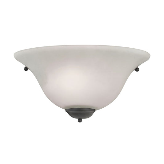 Atlas Lighting Tropea 12in 1-Light Wall Sconce | Transitional Oil Rubbed Bronze and White Glass | Bedroom & Hallway Accent | Model WL11162-BZ