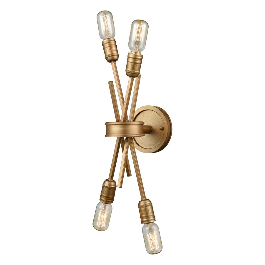 Atlas Lighting Xenia 20in 4-Light Wall Sconce | Modern Matte Gold Metal | Bedroom & Hallway | 5 x 5 x 20 in | Model WL11173-GD