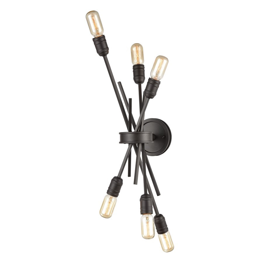 Atlas Lighting Xenia 28in 6-Light Wall Sconce | Modern Oil Rubbed Bronze Metal | Living Room & Hallway | 10 x 9 x 28 in | Model WL11174-BZ