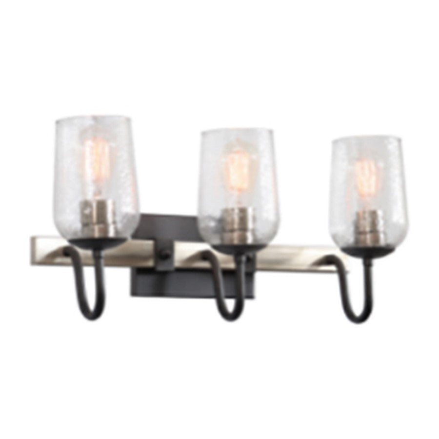 Atlas Lighting Blakely 27.75in 3-Light Vanity Light | Charcoal and Clear Glass | Bathroom Vanity | 27.75 x 7.95 x 10.5 in | Model WL11185-BK