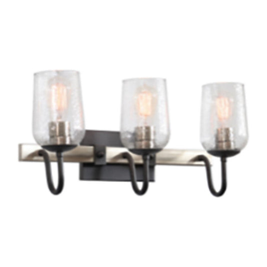 Atlas Lighting Blakely 27.75in 3-Light Vanity Light | Charcoal and Clear Glass | Bathroom Vanity | 27.75 x 7.95 x 10.5 in | Model WL11185-BK