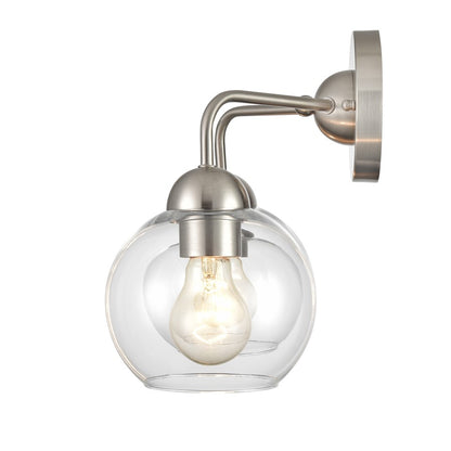 Atlas Lighting Soren 15.75in 2-Light Vanity Light | Brushed Nickel and Clear Glass | Bathroom Vanity | 15.75 x 8.25 x 10.75 in | Model WL11186-NK