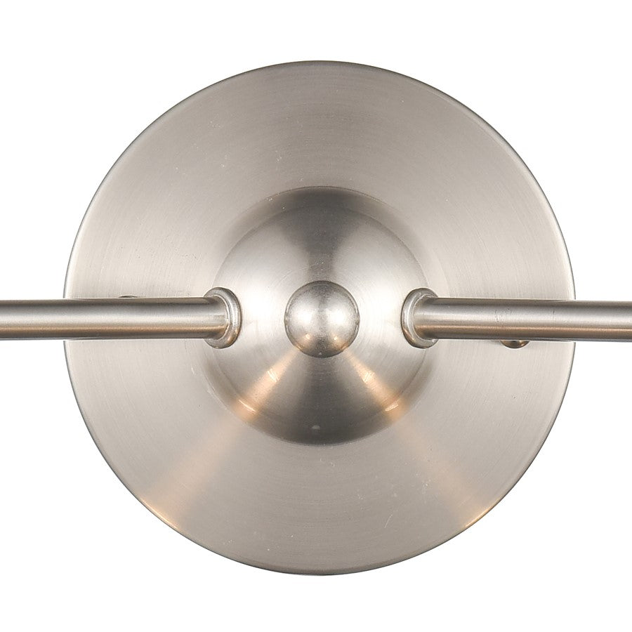 Atlas Lighting Soren 15.75in 2-Light Vanity Light | Brushed Nickel and Clear Glass | Bathroom Vanity | 15.75 x 8.25 x 10.75 in | Model WL11186-NK