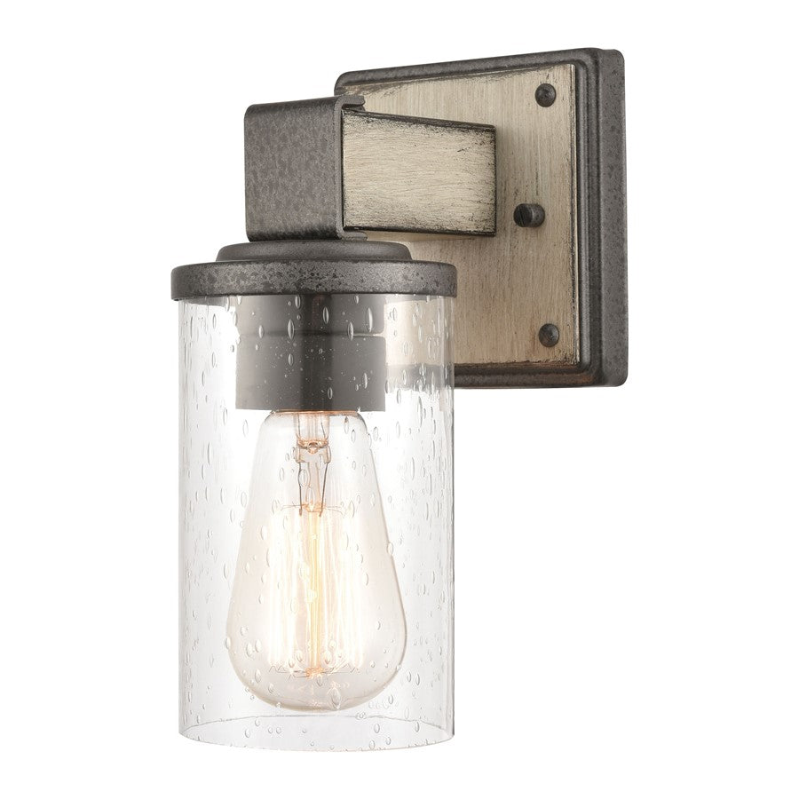 Atlas Lighting Annenberg 9in 1-Light Vanity Light | Transitional Anvil Iron and Clear Seeded Glass | Bathroom Vanity & Powder Room | Model WL11189-GY