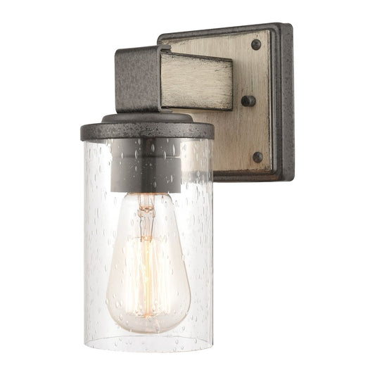 Atlas Lighting Annenberg 9in 1-Light Vanity Light | Transitional Anvil Iron and Clear Seeded Glass | Bathroom Vanity & Powder Room | Model WL11189-GY
