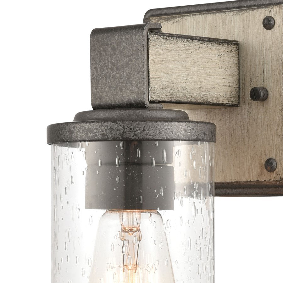 Atlas Lighting Annenberg 9in 1-Light Vanity Light | Transitional Anvil Iron and Clear Seeded Glass | Bathroom Vanity & Powder Room | Model WL11189-GY