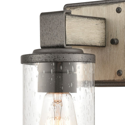Atlas Lighting Annenberg 9in 1-Light Vanity Light | Transitional Anvil Iron and Clear Seeded Glass | Bathroom Vanity & Powder Room | Model WL11189-GY