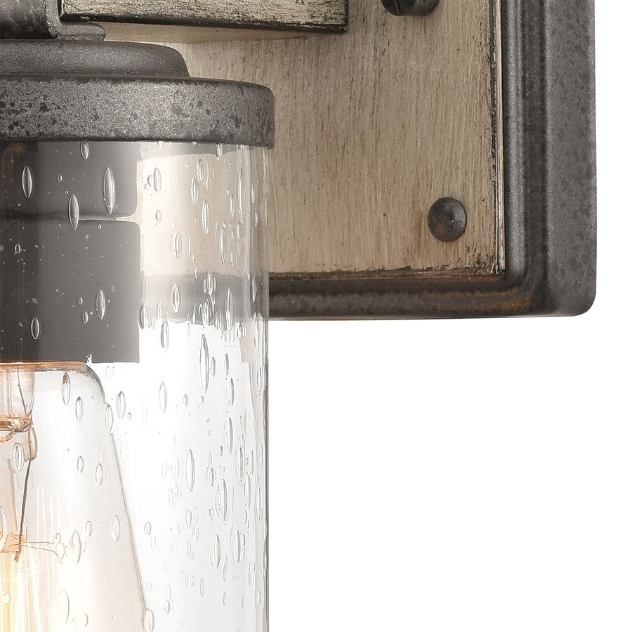 Atlas Lighting Annenberg 9in 1-Light Vanity Light | Transitional Anvil Iron and Clear Seeded Glass | Bathroom Vanity & Powder Room | Model WL11189-GY