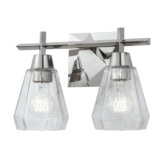 Atlas Lighting Arctic 12.5in 2-Light Vanity Light | Modern Polished Nickel and Clear Glass | Bathroom Vanity & Powder Room | Model WL11190-NK