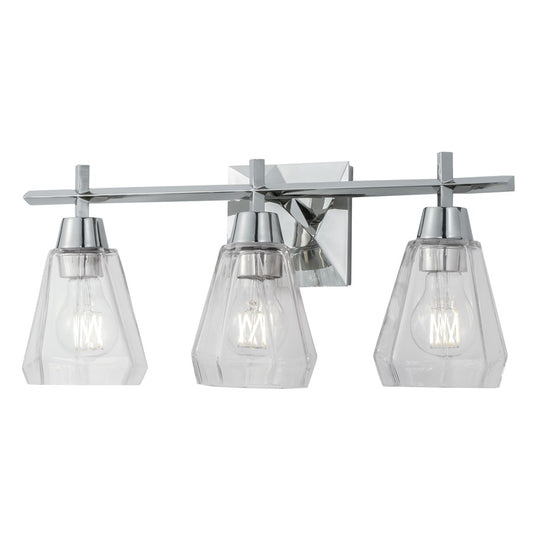 Atlas Lighting Arctic 20in 3-Light Vanity Light | Transitional Polished Nickel and Clear Glass | Bathroom Vanity & Powder Room | Model WL11191-NK