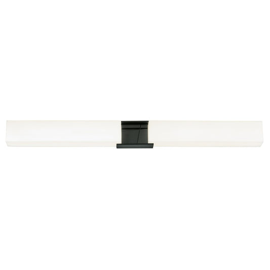 Atlas Lighting Artemis 36in 1-Light LED Vanity Light | Modern Matte Black and Opal Glass | Bathroom & Powder Room | Model WL11192-BK