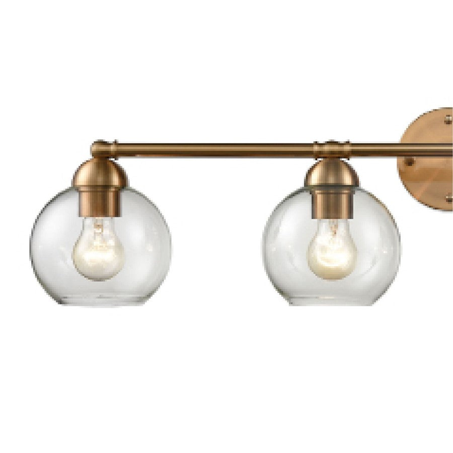 Atlas Lighting Astoria 35in 4-Light Vanity Light | Transitional Satin Gold and Clear Glass | Bathroom & Powder Room | 35 x 9 x 9 in | Model WL11194-GD
