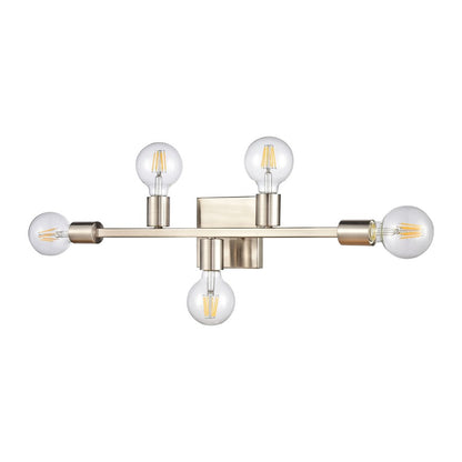 Atlas Attune 22in 5-Light Vanity Light | Modern Satin Nickel Metal | Bathroom & Powder Room | 22 x 3.5 x 4.75 in | Model WL11195-NK
