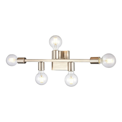 Atlas Attune 22in 5-Light Vanity Light | Modern Satin Nickel Metal | Bathroom & Powder Room | 22 x 3.5 x 4.75 in | Model WL11195-NK