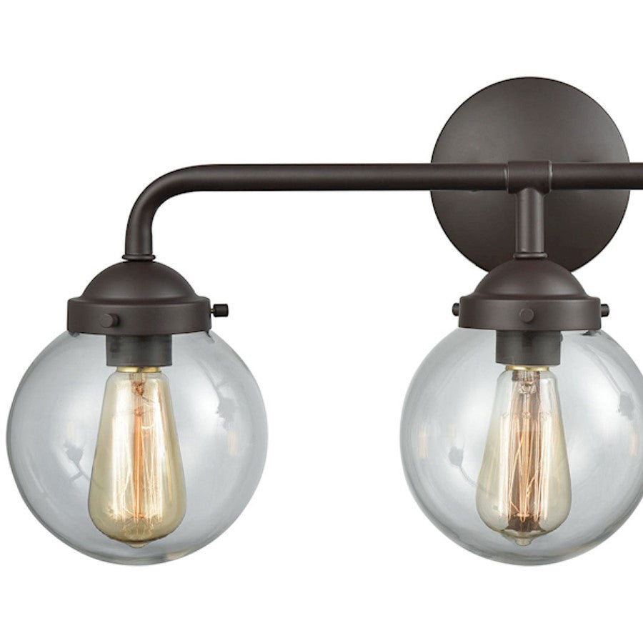 Atlas Lighting Beckett 24in 3-Light Vanity Light | Modern Oil Rubbed Bronze and Clear Glass | Bathroom Vanity | 24 x 7 x 11 in | Model WL11204-BZ