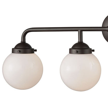 Atlas Lighting Beckett 33in 4-Light Vanity Light | Modern Oil Rubbed Bronze and White Frosted Glass | Bathroom Vanity | Model WL11205-BZ1