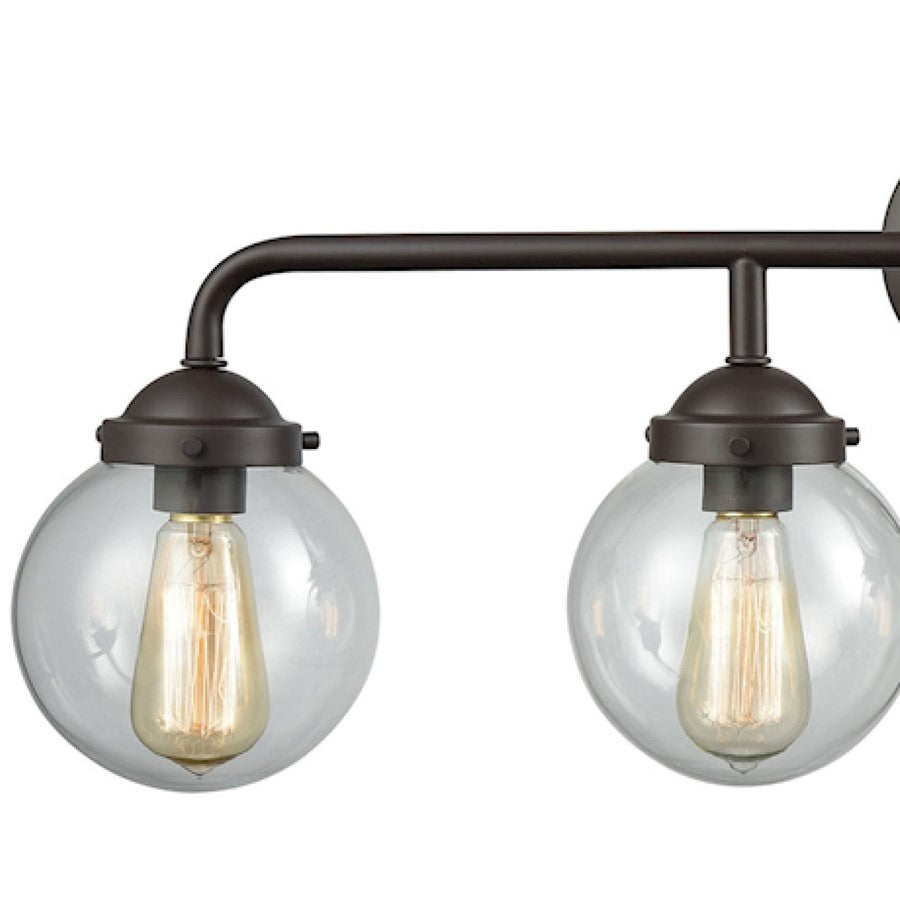 Atlas Lighting Beckett 33in 4-Light Vanity Light | Modern Oil Rubbed Bronze and Clear Glass | Bathroom Vanity | 33 x 7 x 11 in | Model WL11205-BZ2