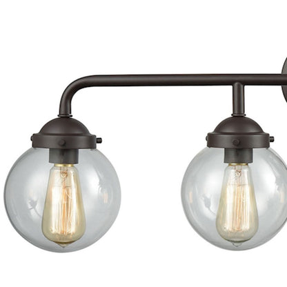 Atlas Lighting Beckett 33in 4-Light Vanity Light | Modern Oil Rubbed Bronze and Clear Glass | Bathroom Vanity | 33 x 7 x 11 in | Model WL11205-BZ2