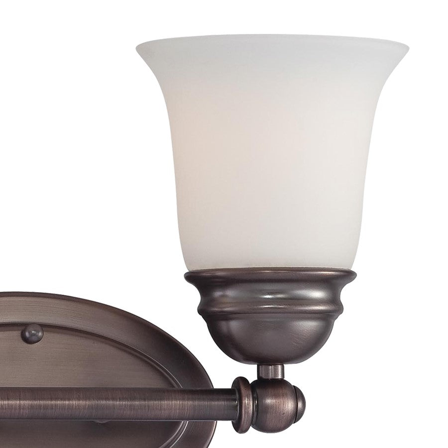 Atlas Lighting Bella 13in 2-Light Vanity Light | Traditional Oil Rubbed Bronze and White Frosted Glass | Bathroom Vanity | Model WL11206-BZ