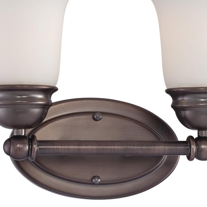 Atlas Lighting Bella 13in 2-Light Vanity Light | Traditional Oil Rubbed Bronze and White Frosted Glass | Bathroom Vanity | Model WL11206-BZ