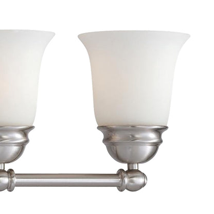Atlas Lighting Bella 31in 5-Light Vanity Light | Traditional Brushed Nickel and White Frosted Glass | Bathroom Vanity | Model WL11209-NK