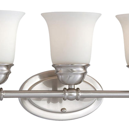 Atlas Lighting Bella 31in 5-Light Vanity Light | Traditional Brushed Nickel and White Frosted Glass | Bathroom Vanity | Model WL11209-NK