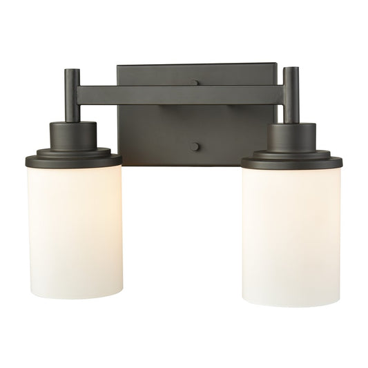 Atlas Lighting Belmar 13in 2-Light Vanity Light | Traditional Oil Rubbed Bronze and White Frosted Glass | Bathroom & Powder Room | Model WL11210-BZ