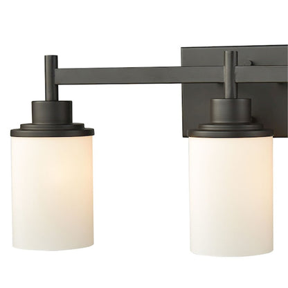 Atlas Lighting Belmar 22in 3-Light Vanity Light | Traditional Oil Rubbed Bronze and White Frosted Glass | Bathroom & Powder Room | Model WL11211-BZ