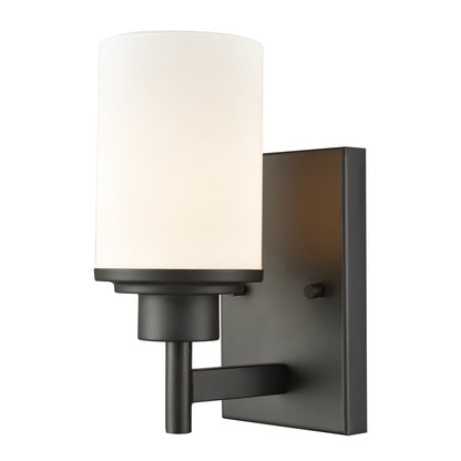 Atlas Lighting Belmar 9in 1-Light Wall Sconce | Traditional Oil Rubbed Bronze and White Frosted Glass | Bathroom & Hallway Accent | Model WL11213-BZ
