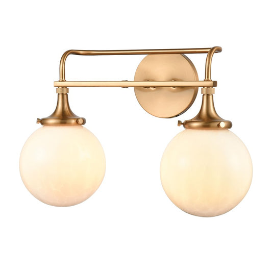 Atlas Lighting Beverly Hills 17" 2Lt Vanity Light, Brass/White - WL11217-BS