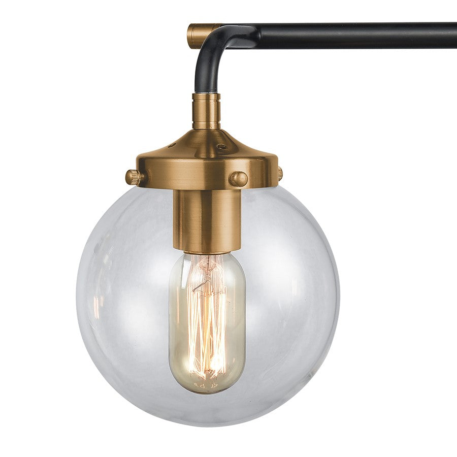 Atlas Lighting Boudreaux 24in 3-Light Vanity Light | Mid-Century Antique Gold and Matte Black with Clear Glass | Bathroom Vanity | Model WL11219-GD