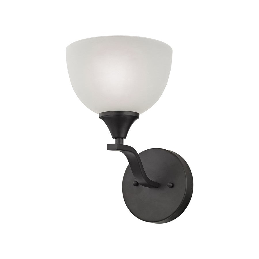 Atlas Lighting Bristol Lane 6in 1-Light Vanity Light | Transitional Oil Rubbed Bronze and White Glass | Bathroom Vanity | Model WL11228-BN