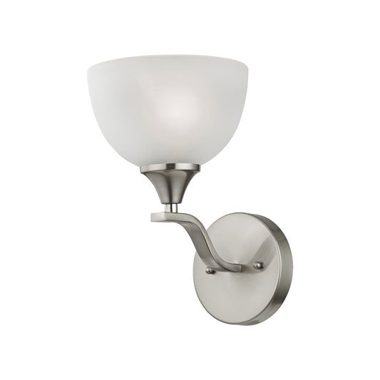 Atlas Lighting Bristol Lane 6in 1-Light Vanity Light | Transitional Brushed Nickel and White Glass | Bathroom Vanity | Model WL11228-NK