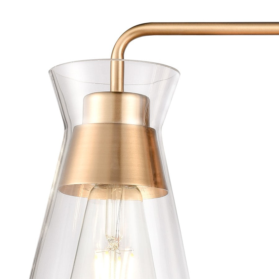Atlas Lighting Brookville 22in 3-Light Vanity Light | Transitional Burnished Brass and Clear Glass | Bathroom Vanity | Model WL11232-BS