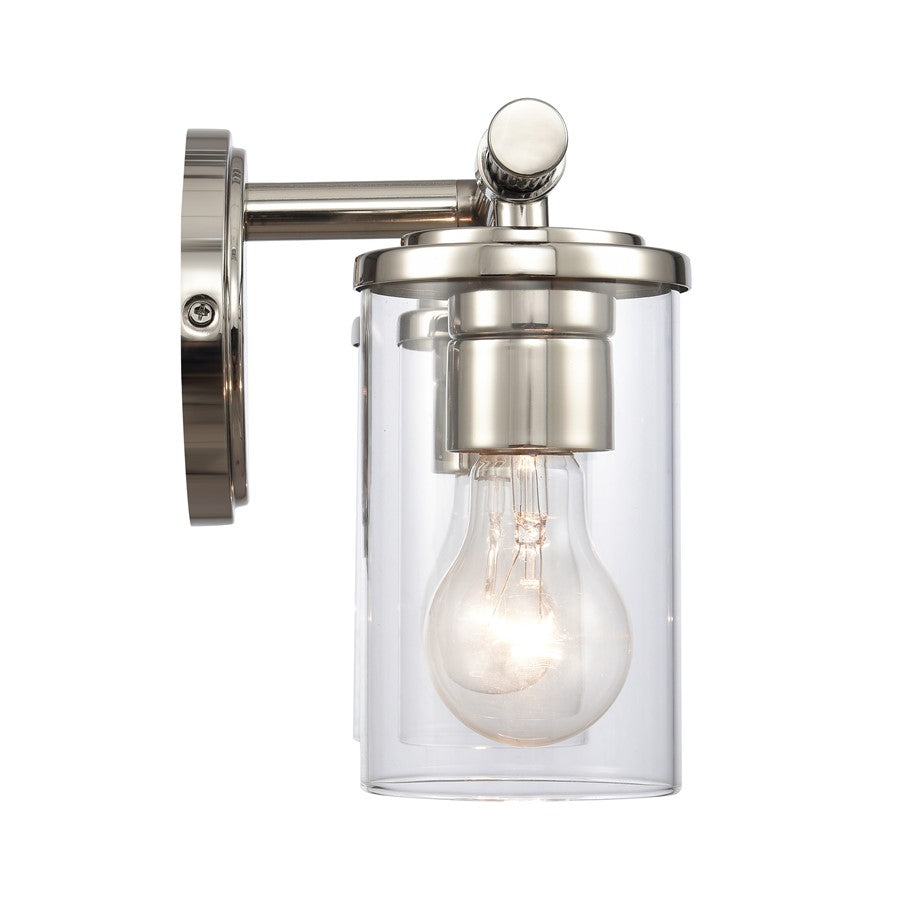 Atlas Lighting Burrow 15in 2-Light Vanity Light | Traditional Polished Nickel and Clear Glass | Bathroom Vanity & Powder Room | Model WL11235-NK