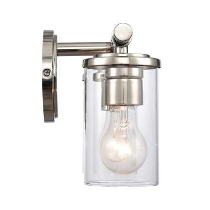 Atlas Lighting Burrow 15in 2-Light Vanity Light | Traditional Polished Nickel and Clear Glass | Bathroom Vanity & Powder Room | Model WL11235-NK