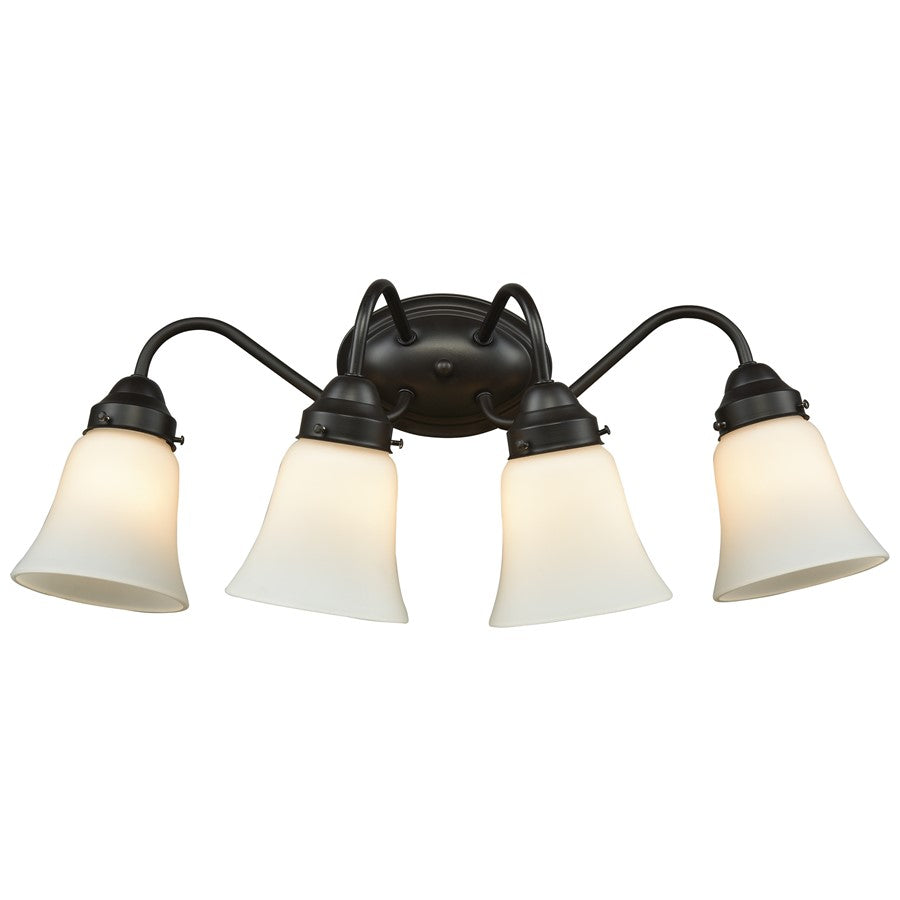 Atlas Lighting Califon 4-Light Vanity Light | Traditional Oil Rubbed Bronze and White Frosted Glass | Bathroom & Vanity Lighting | Model WL11239-BZ
