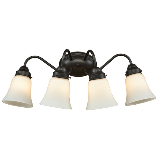 Atlas Lighting Califon 4-Light Vanity Light | Traditional Oil Rubbed Bronze and White Frosted Glass | Bathroom & Vanity Lighting | Model WL11239-BZ