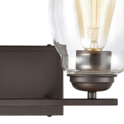 Atlas Lighting Calistoga 14in 2-Light Vanity Light | Traditional Oil Rubbed Bronze and Clear Glass | Bathroom Vanity | Model WL11241-BZ