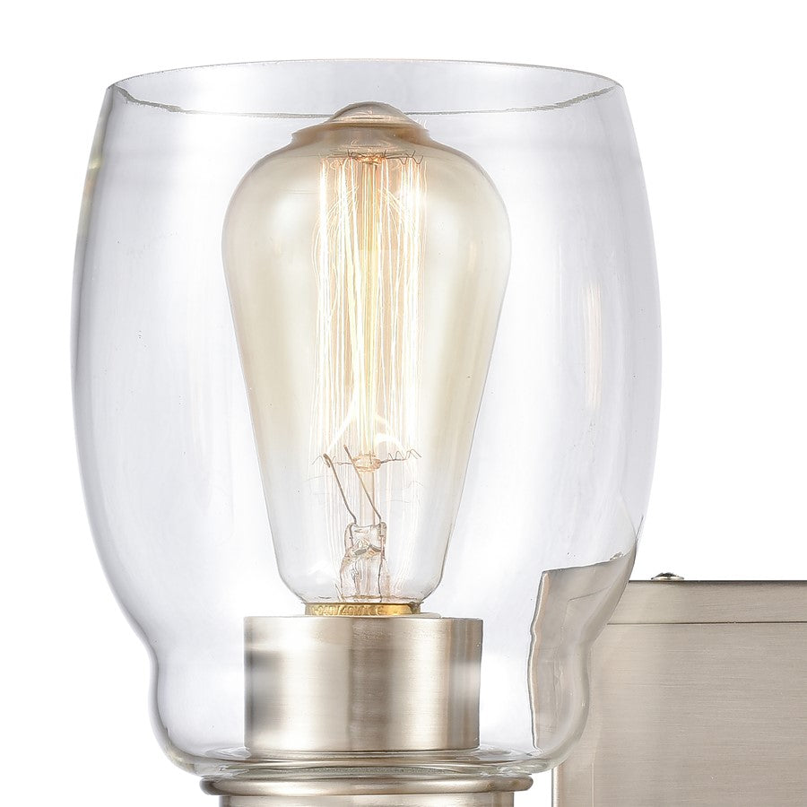 Atlas Lighting Calistoga 14in 2-Light Vanity Light | Traditional Brushed Nickel and Clear Glass | Bathroom Vanity | 14 x 6 x 9 in | Model WL11241-NK