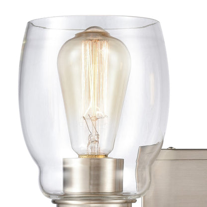 Atlas Lighting Calistoga 14in 2-Light Vanity Light | Traditional Brushed Nickel and Clear Glass | Bathroom Vanity | 14 x 6 x 9 in | Model WL11241-NK