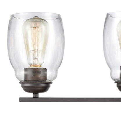 Atlas Calistoga 30in 4-Light Vanity Light | Transitional Oil Rubbed Bronze and Clear Glass | Bathroom Vanity | 30.5 x 6 x 9 in | Model WL11243-BZ
