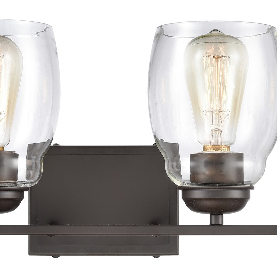 Atlas Calistoga 30in 4-Light Vanity Light | Transitional Oil Rubbed Bronze and Clear Glass | Bathroom Vanity | 30.5 x 6 x 9 in | Model WL11243-BZ