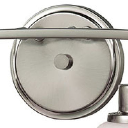 Atlas Lighting Casual Mission 28in 4-Light Vanity Light | Transitional Brushed Nickel and White Glass | Bathroom & Powder Room | Model WL11248-NK