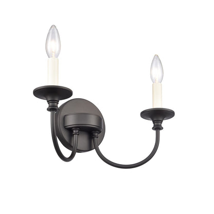 Atlas Lighting Cecil 14in 2-Light Vanity Light | Traditional Matte Black Metal | Bathroom & Powder Room | 14 x 6.5 x 7.75 in | Model WL11249-BK