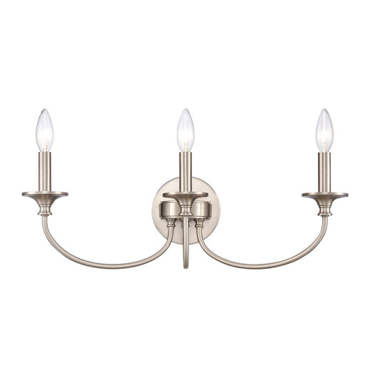 Atlas Lighting Cecil 22in 3-Light Vanity Light | Traditional Brushed Nickel Metal | Bathroom & Powder Room | 22 x 6.5 x 7.75 in | Model WL11250-NK