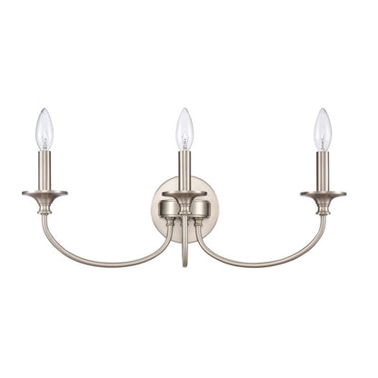 Atlas Lighting Cecil 22in 3-Light Vanity Light | Traditional Brushed Nickel Metal | Bathroom & Powder Room | 22 x 6.5 x 7.75 in | Model WL11250-NK