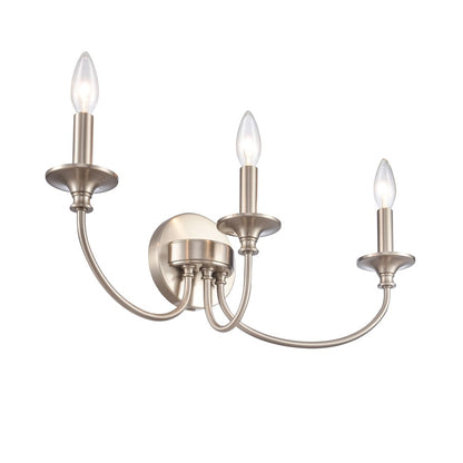 Atlas Lighting Cecil 22in 3-Light Vanity Light | Traditional Brushed Nickel Metal | Bathroom & Powder Room | 22 x 6.5 x 7.75 in | Model WL11250-NK