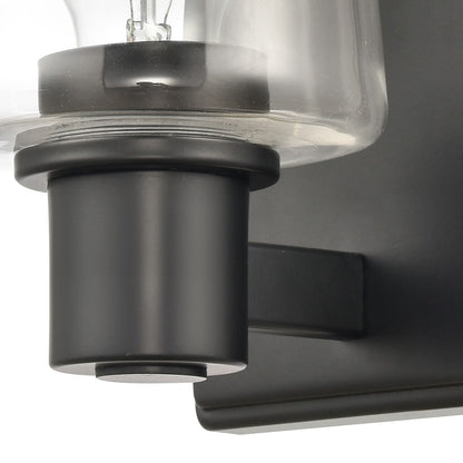 Atlas Lighting Celia 5in 1-Light Vanity Light | Transitional Matte Black and Clear Glass | Bathroom Vanity | 5 x 6 x 7 in | Model WL11252-BK