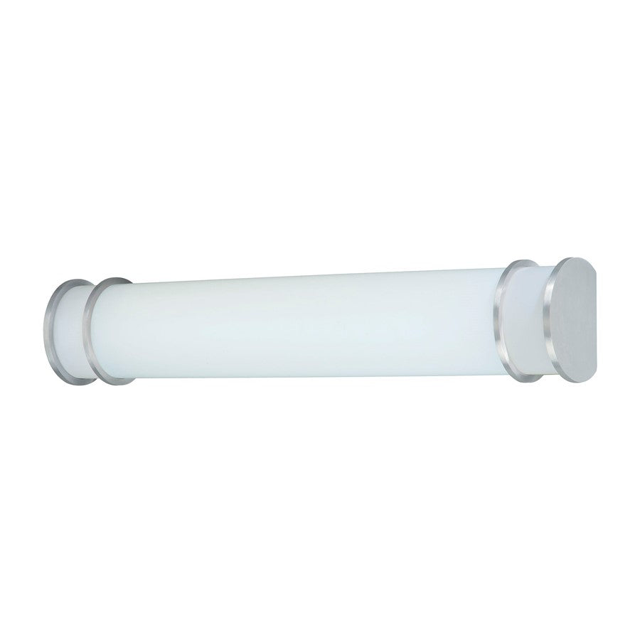 Atlas Lighting Clarion 25in 2-Light Wall Lamp | Modern Brushed Nickel and White Glass | Bathroom & Hallway | 25 x 4 x 5 in | Model WL11258-NK